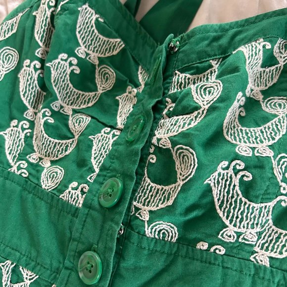 Anthropologie Floreat Cockadoodle Rooster Embroidered Dress - Picture 3 of 5